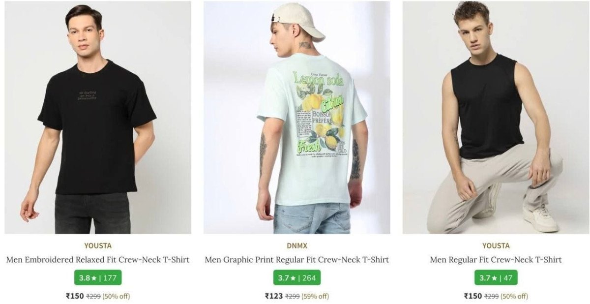 Ajio Loot Topwear Clothing Under 199men S Wom