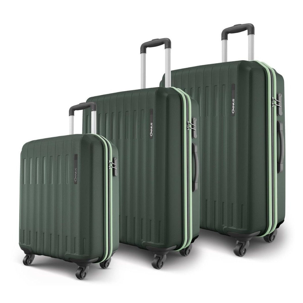 Safari Genius Alley Set Of 3 (cabin Medium Large) Trolley Bags Hard Case Po