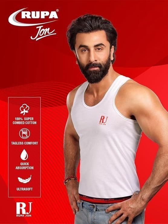 Rupa Jon Sleeveless Vest For Men 100 Cotton Material Round Neck Pack Of 9 309