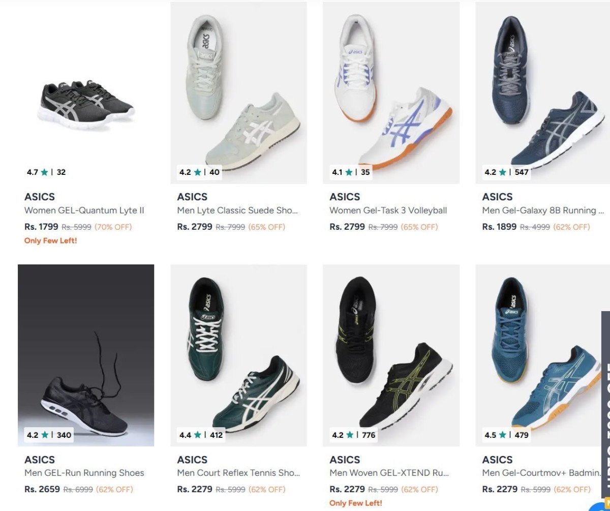 Looootasics Shoes 70 Starting From Rs 1709 Myntracoupon Bfffest