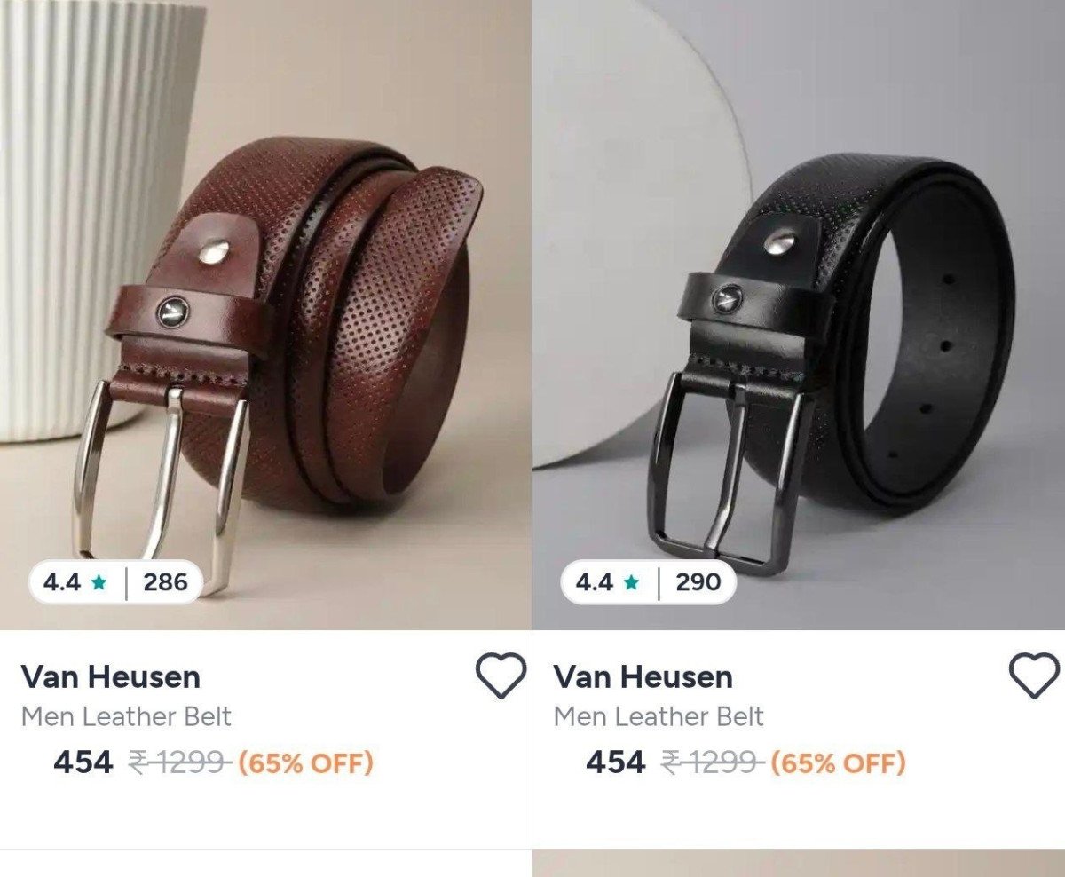 Myntra 65 On Van Heusen Leather Belts