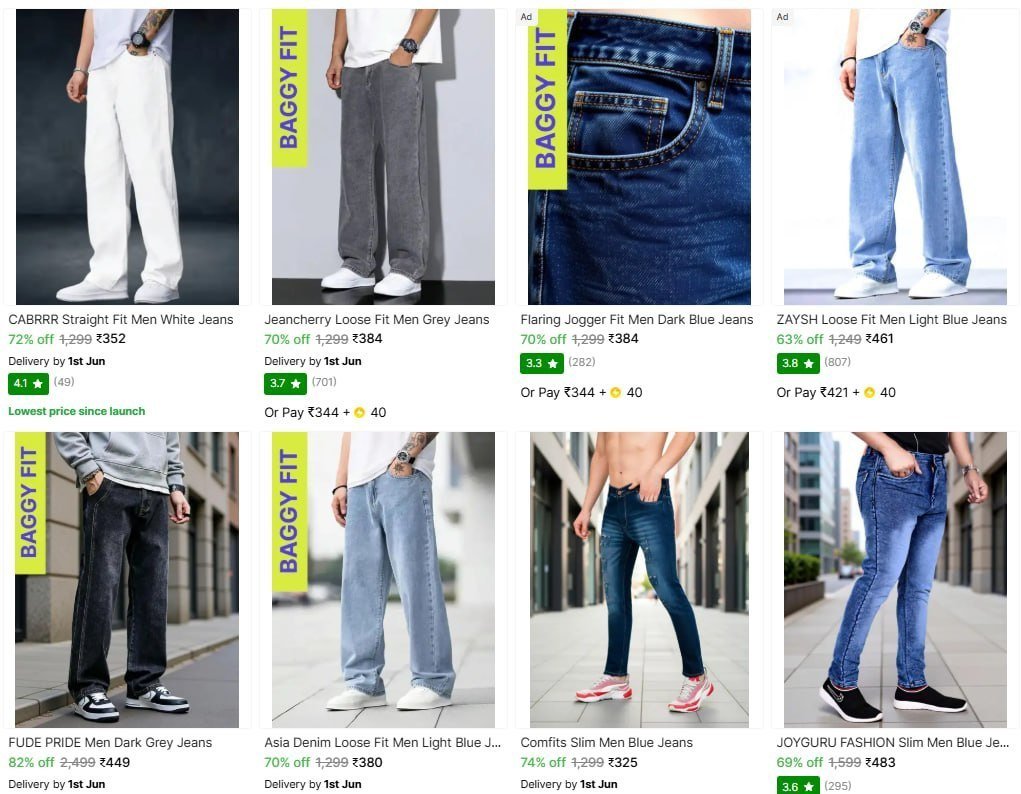 Shopsy Men S Jeans From 325