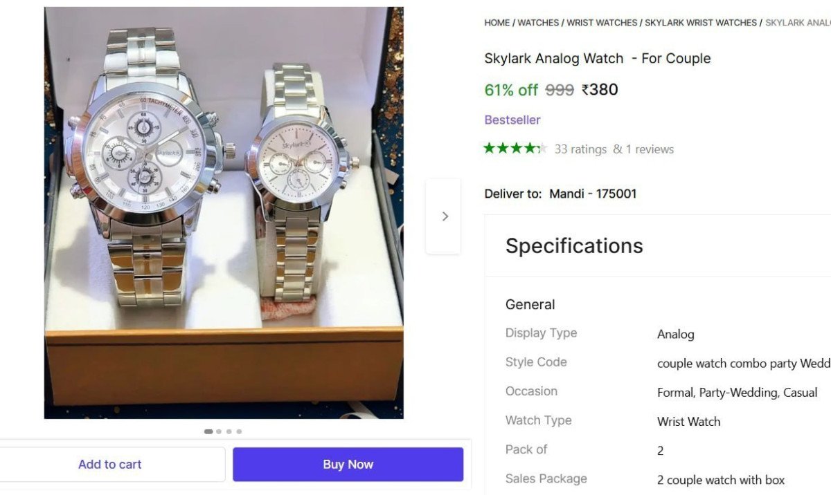 Analog Watch - For Couple 380