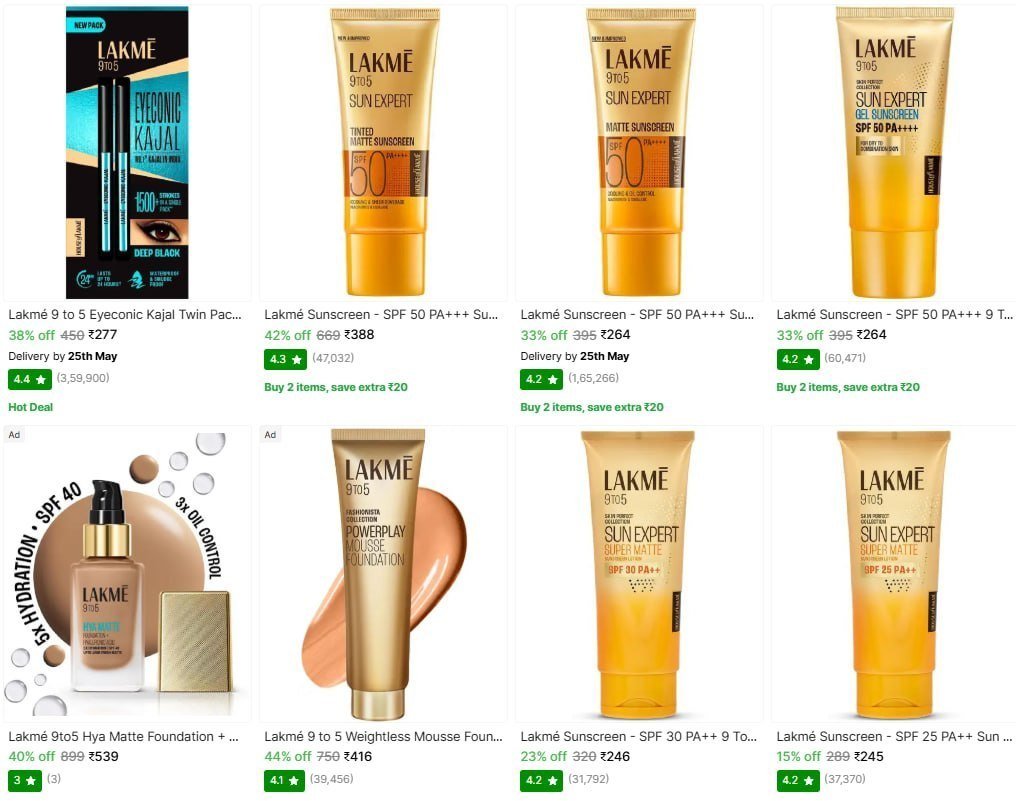 Shopsy 50 On Lakme Beauty Products