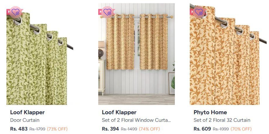 Myntra Newly Launched Curtains At Min 50 Pillows Starting 143 Pillow Covers Starting 99 Doormats Starting 99