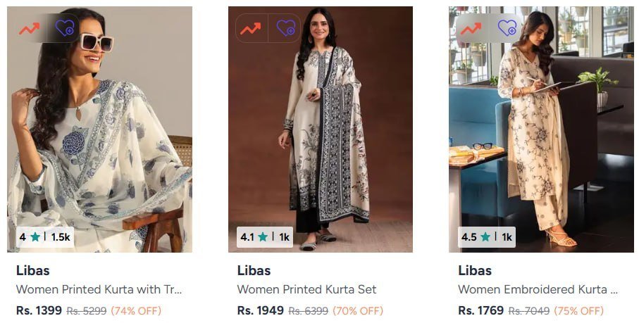 Myntra 87 On Libas Kurta Set Collection