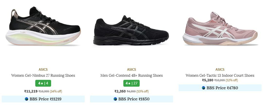 Ajio Top Activewear Footwear Dealsasics Min 40 New Balance Min 40 Decathlon Min 40