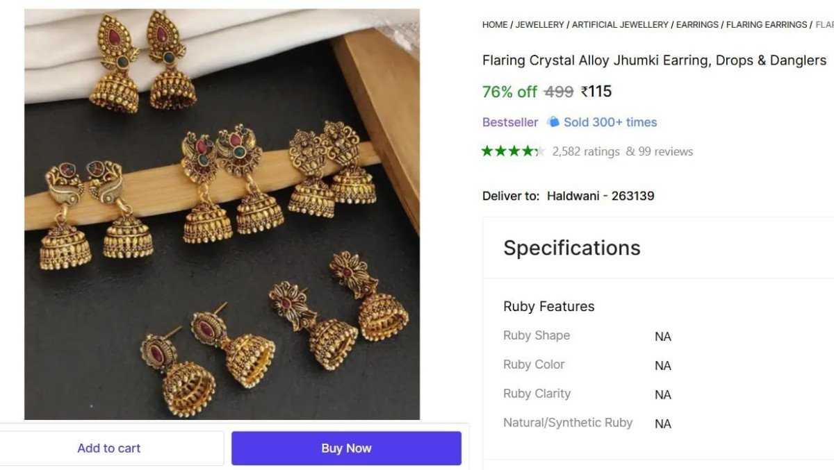 Jhumka Earrings Pack Of 6 115