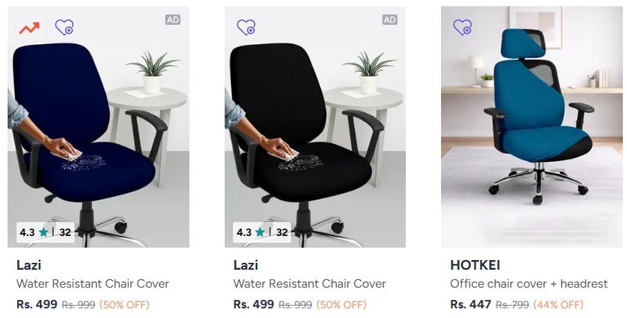 Myntra Chair Covers Under 599 Chair Covers - Min 60