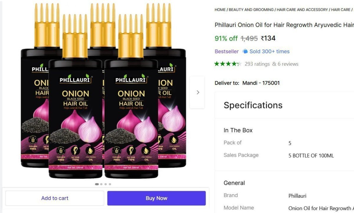 (pack Of 5) Hair Oil (500 Ml) 134