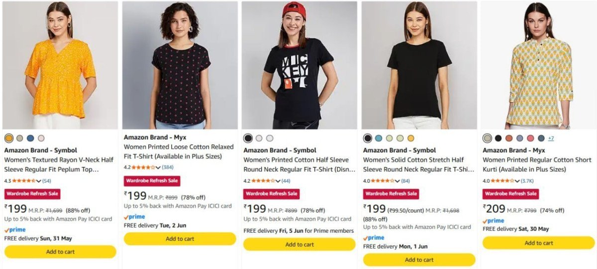 91 On Amazon Brand Clothing Men Women Kid Suggestions Jeans T-shirt Polo Shirts Formal Shirt Trouser Pants Sweatshirt