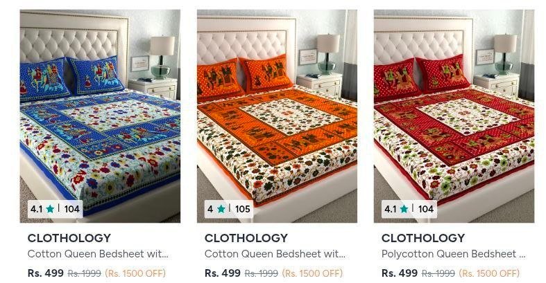 Myntra Mega Home Deals Limited Time Offers Double Bed Jaipuri Bedsheets Starting 499 Raymond Home Bedsheets Under 399 Raymond Home Curtain