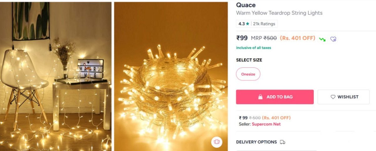 Myntra Quace String Lights At Just Rs 79 With Coupons