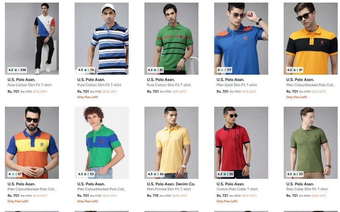 Myntra 65 On Us Polo Polo T-shirts