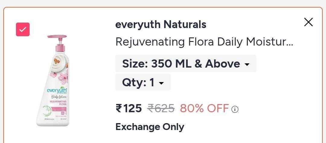 Myntra Loot 80 Everyuth Naturals Body Lotion 500 Ml 125