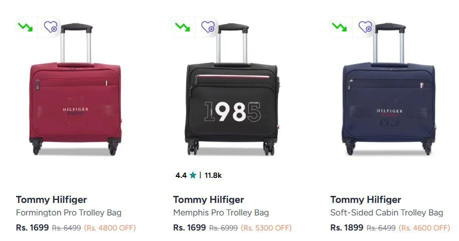 Myntra Tommy Hilfiger Overnighter 1699 -tommy Hilfiger Trolley Mega Drop Li