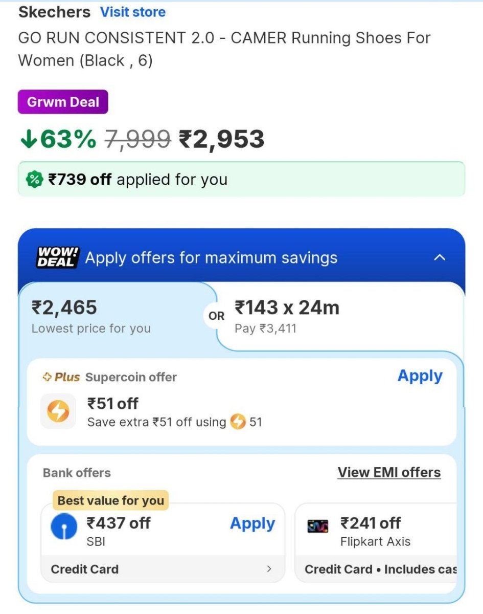 Flipkart X Skechers Grwm Grwm Deals Skechers Go Run Consistent Rs 2465 Expl