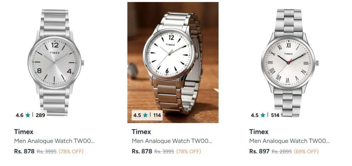Myntra 79 On Timex Watches