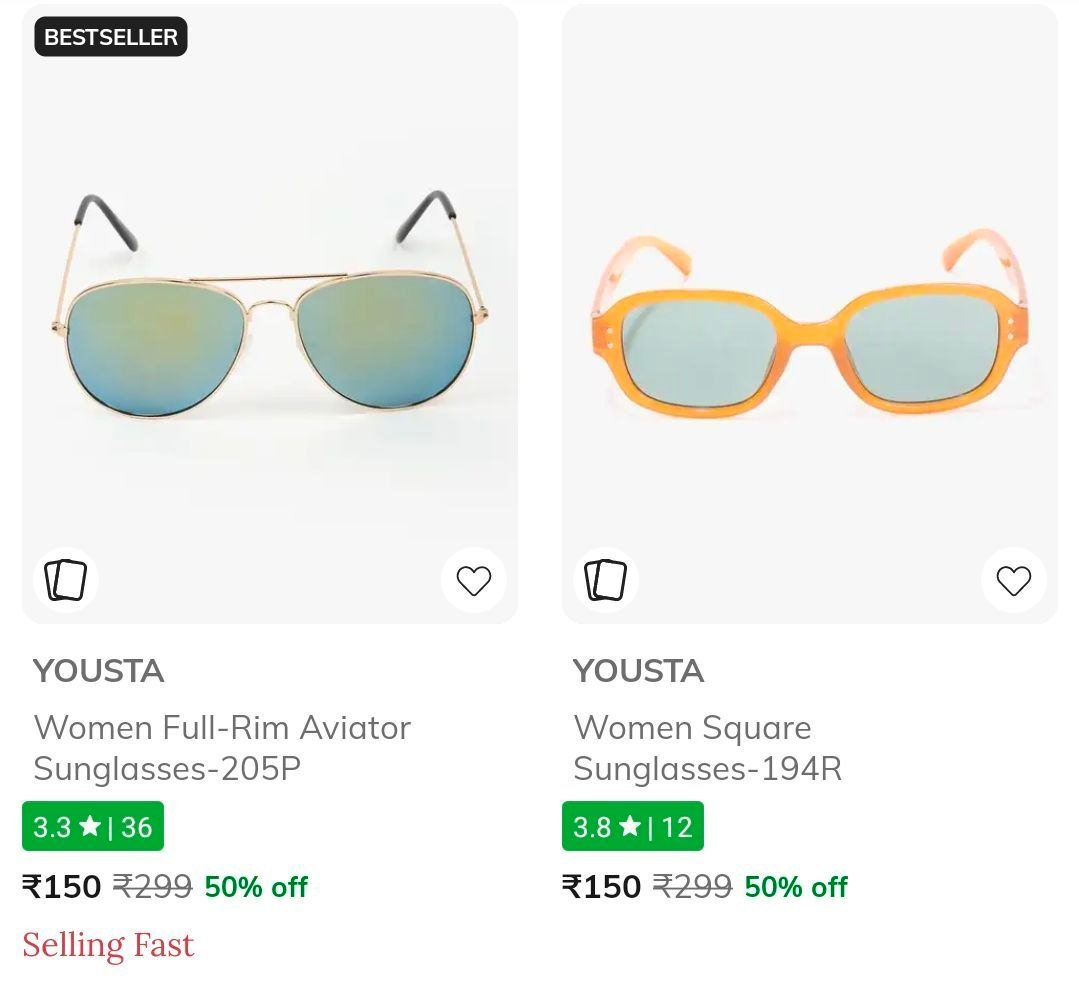 Ajio Sunglasses Start 150 Link