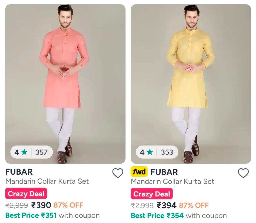 Myntra Loot 85 On Mens Ethnic-wear Kurtas Starting