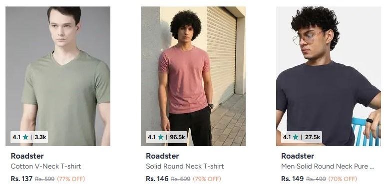 Myntra 90 On Roadster Clothingmens Jeans Trousers T-shirt Shirt Sweatshirt Sweaters Shorts Jackets Womensjeans Trousers T-shirt Top Sh