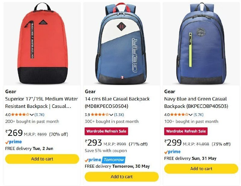 78 On Gear Backpacks