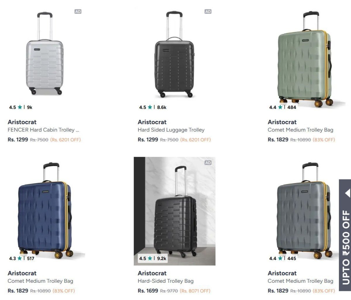Looooot Code Aristocrat Trolley 84 Starting From Rs 1295 Myntraapply Coupon