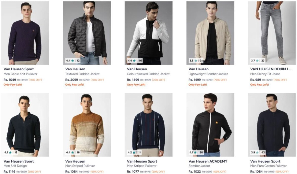 Myntra Loot 70 On Van Heusen Clothing