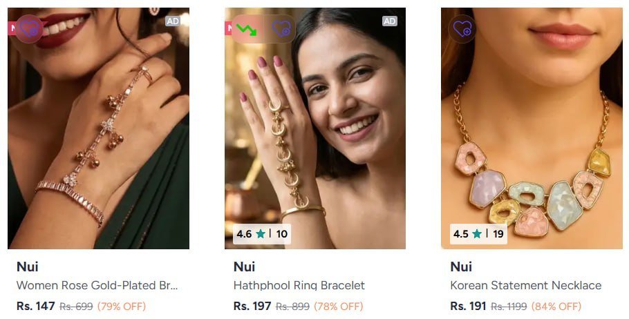 Myntra Ultimate Fashion Jewellery Under 199
