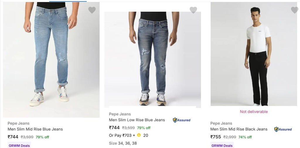 Flipkart Loot Branded Men S Jeans 70 -80 Check All Sizepepe Jeans Spykar Wrangler Lee Mufti Ucb Wrogn Roadster