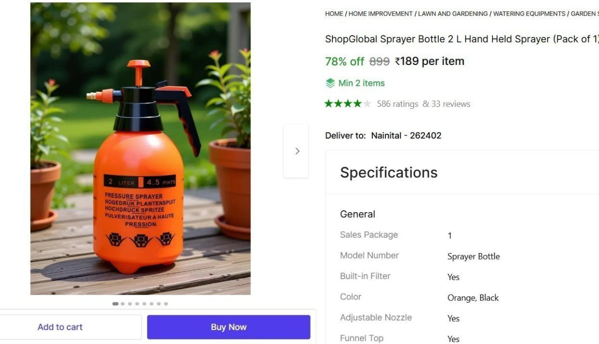 L Hand Held Sprayer 189 Min Buy - 2