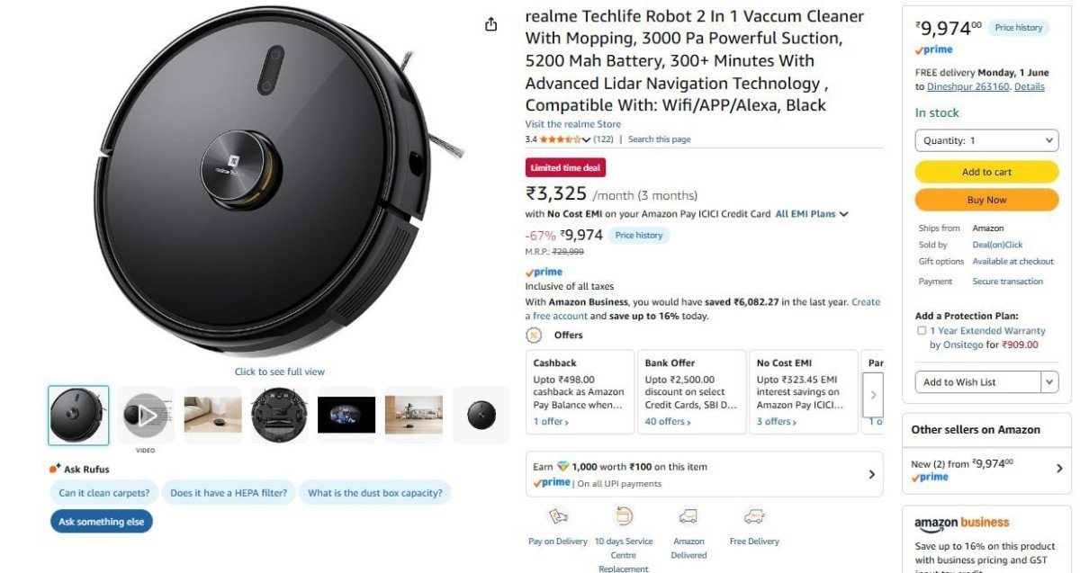 Realme Techlife Robot 2 In 1 Vaccum Cleaner 9 974