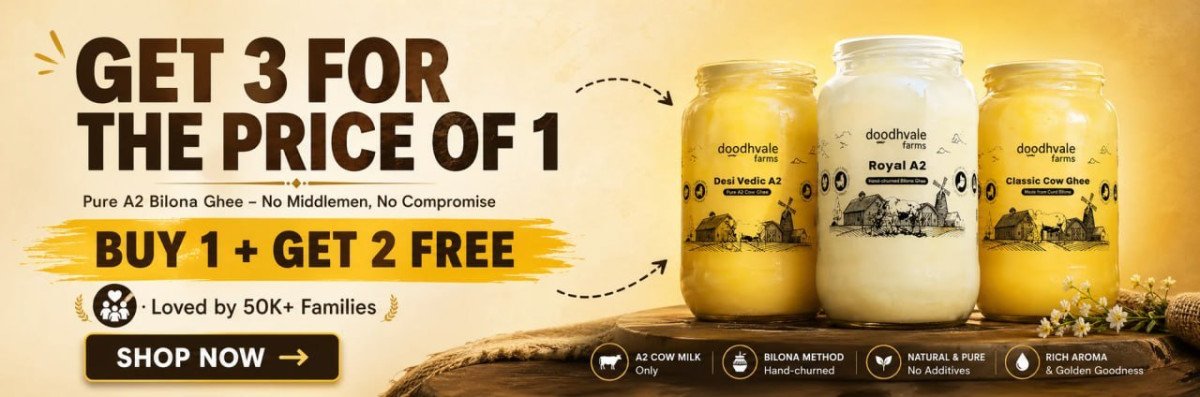 Doodhvale Farms Super Deals Buy 1 Get 1 On Ghee Oils Limited-time Special Pure Natural Farm-sourced Products Best Value For Kitchen Essentia