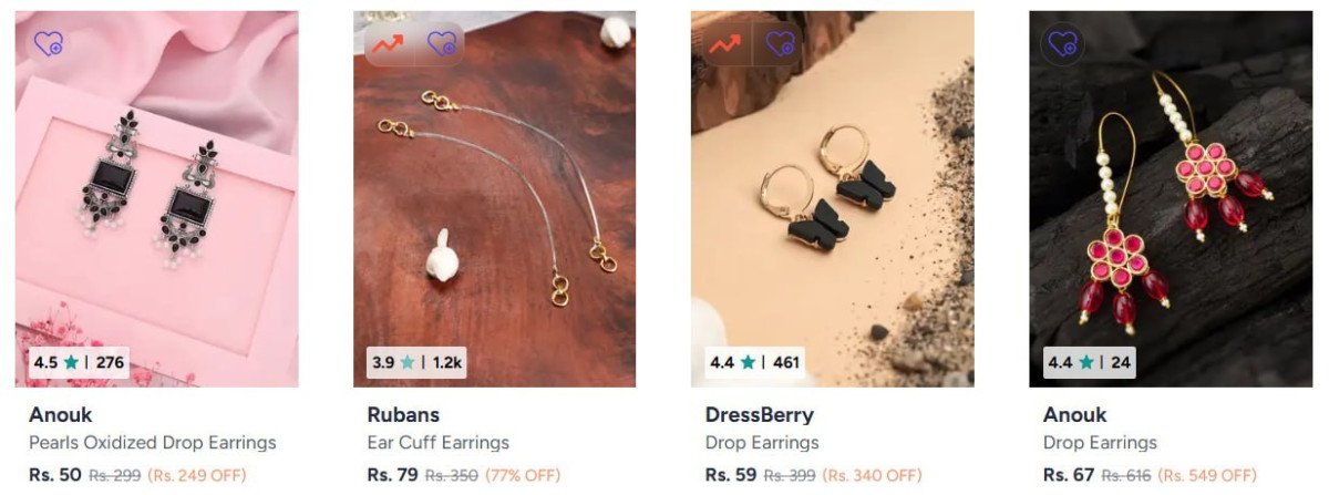 Myntra Drop Earrings Starting From 50