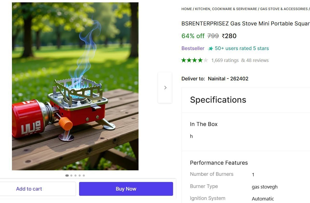 Portable Mini Gas Stove At 280