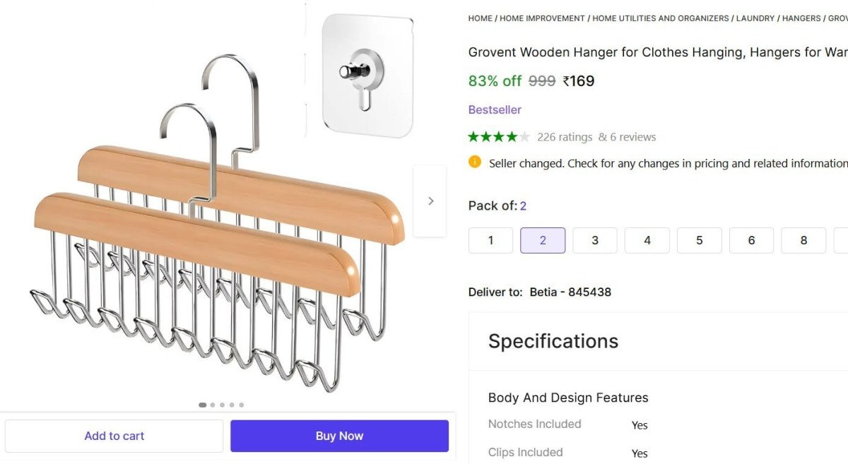 Multi Hook Clothes Hanger (2 Pack) 169
