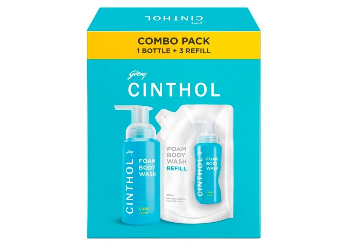 Cinthol Cool Foam Body Wash (800ml) (1 Bottle 3 Refills) At 162