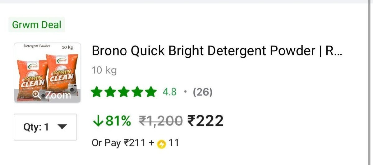 Grab Detergent Powder 10kg 222buy Max Quantity
