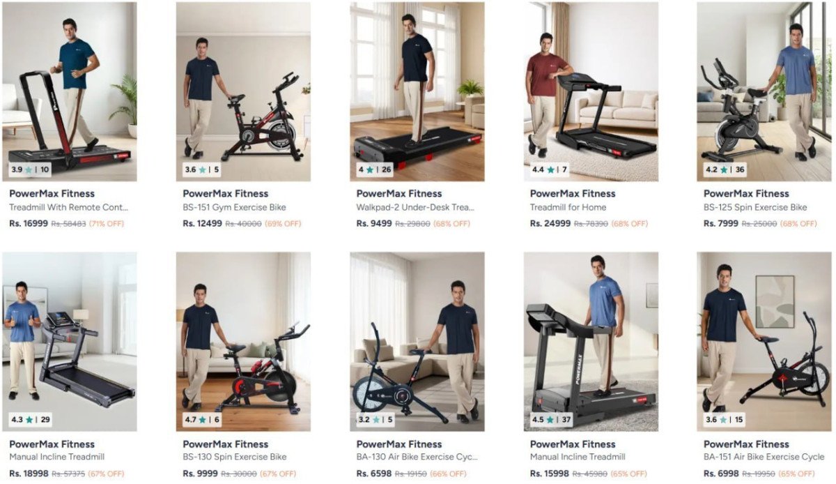 Myntra Loot 71 On Powermax Treadmill Exercise