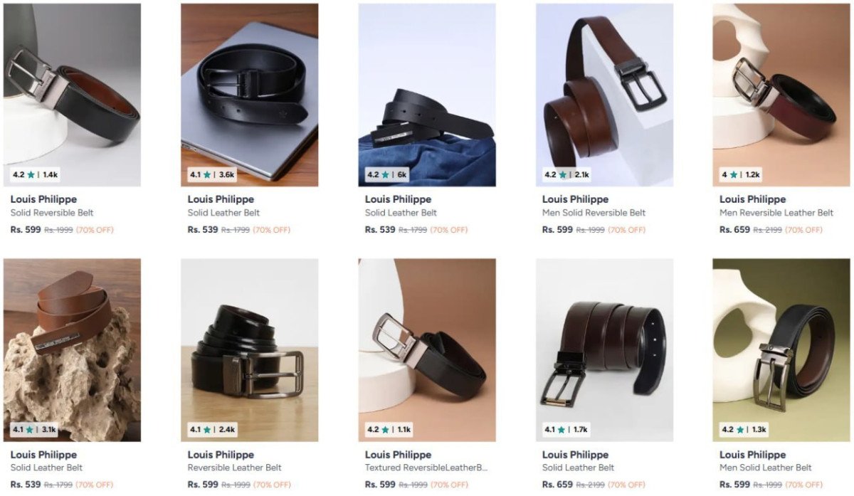 Flat 70 On Louis Philippe Belts Wallets