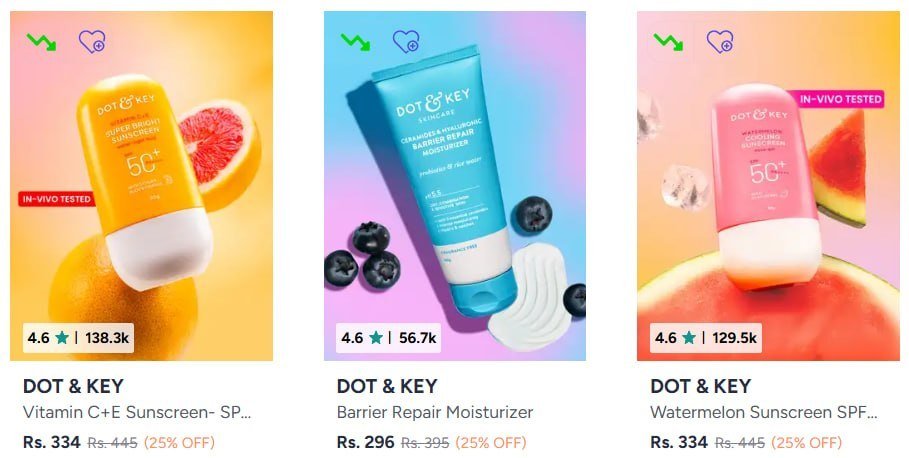 Myntra Dot N Key Flat 25 Coupon 25 Net Flat 50
