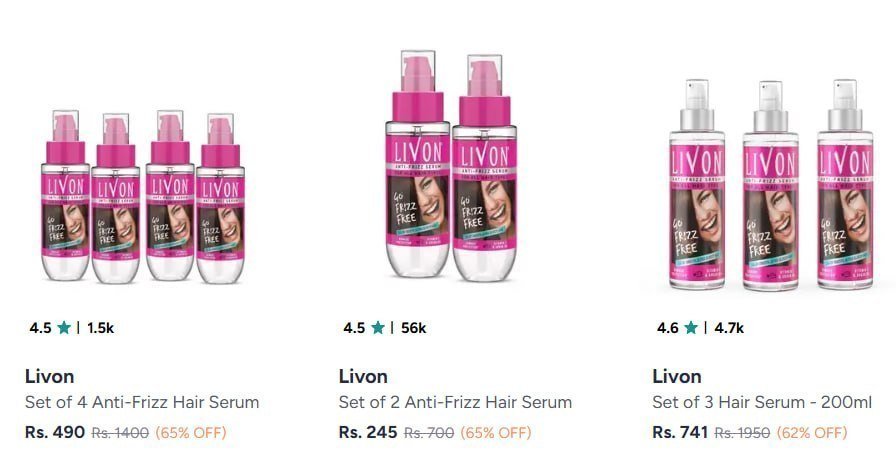 Myntra Livon Serum At Min 65 Offdabur Gulabari Fac