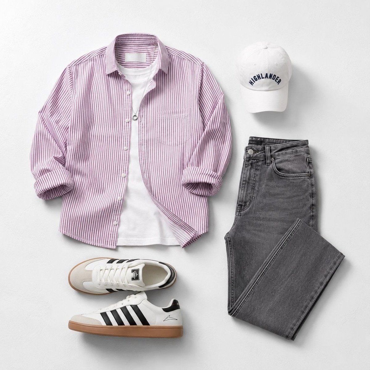 Stylish Casual Outfit Shirt 487jeans 499sneakers 899