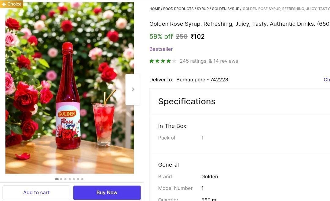 Golden Rose Syrup 102 More