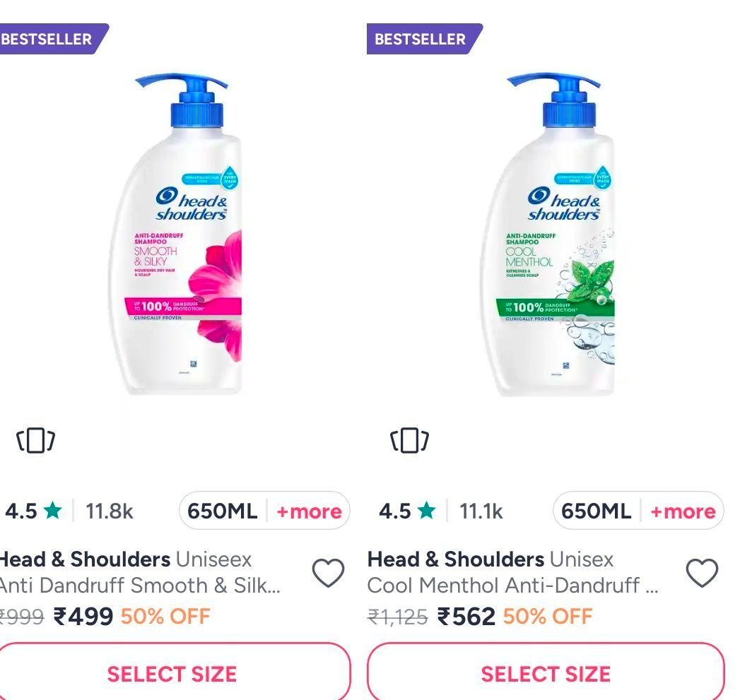 Myntra Head Shoulders Min 50