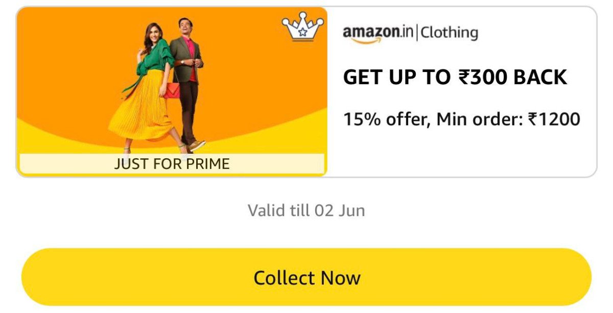 Get 15 Cashback 300 On Clothing Ordercollect Buy Min Order Value 1200