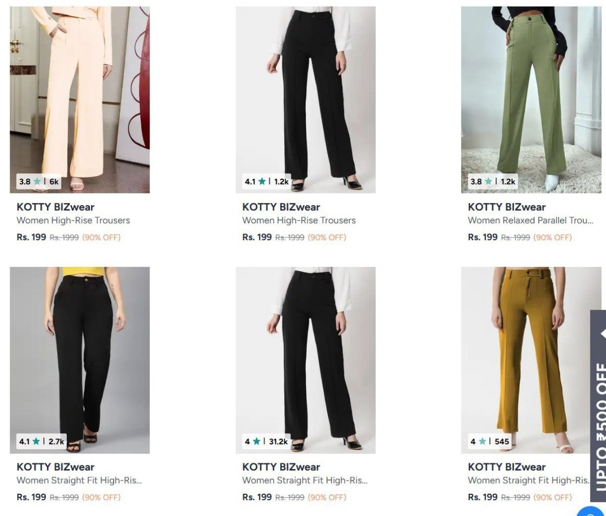 Loooootkotty Bizwear Trousers 90 Starting From Rs 199 Myntra