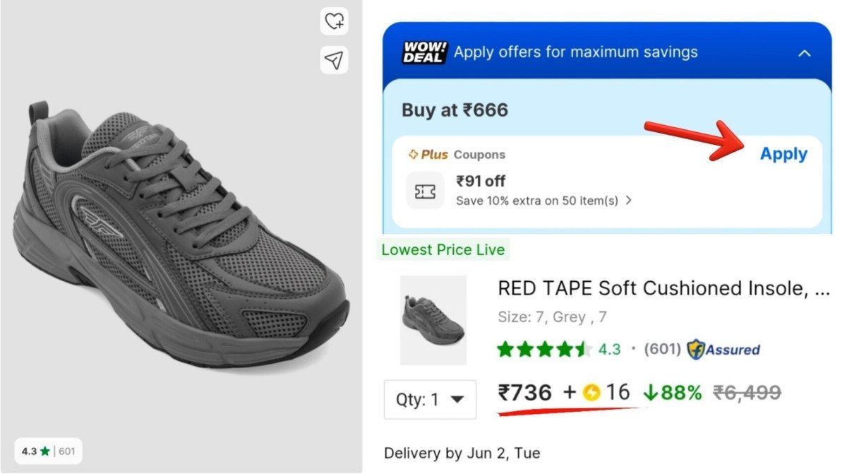 Grab Red Tape Shoes At 736 Scapply 91 Coupon