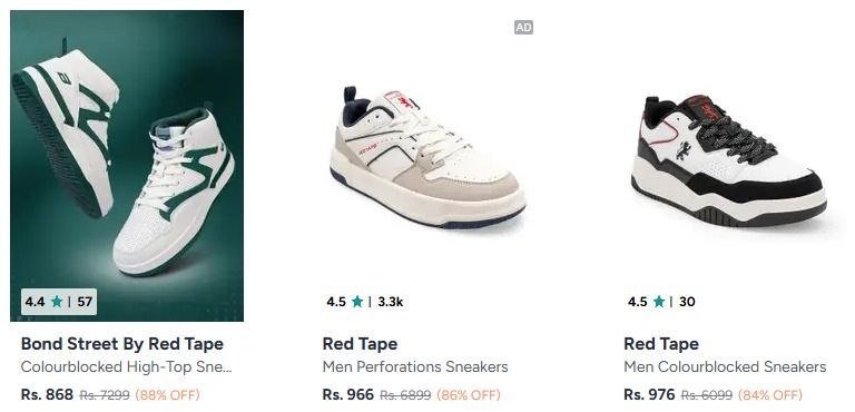88 On Red Tape Men S Sneakers