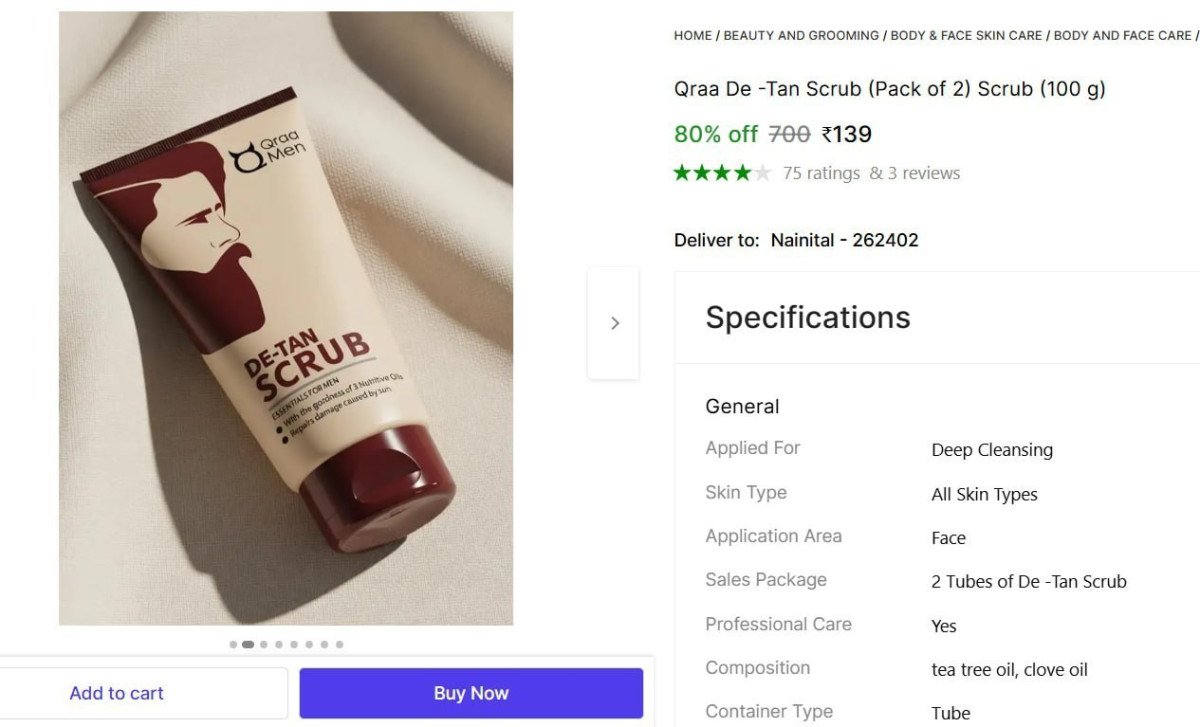De -tan Scrub (pack Of 2) (100 G) 139